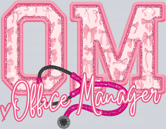 office manager with stethoscope