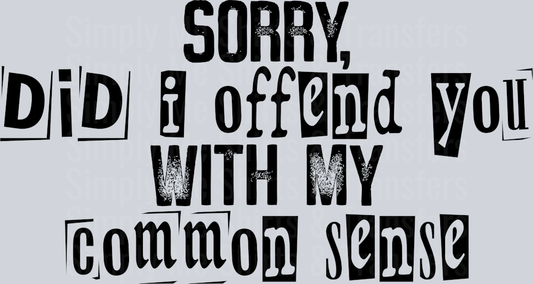 SORRY DID I OFFEND YOU