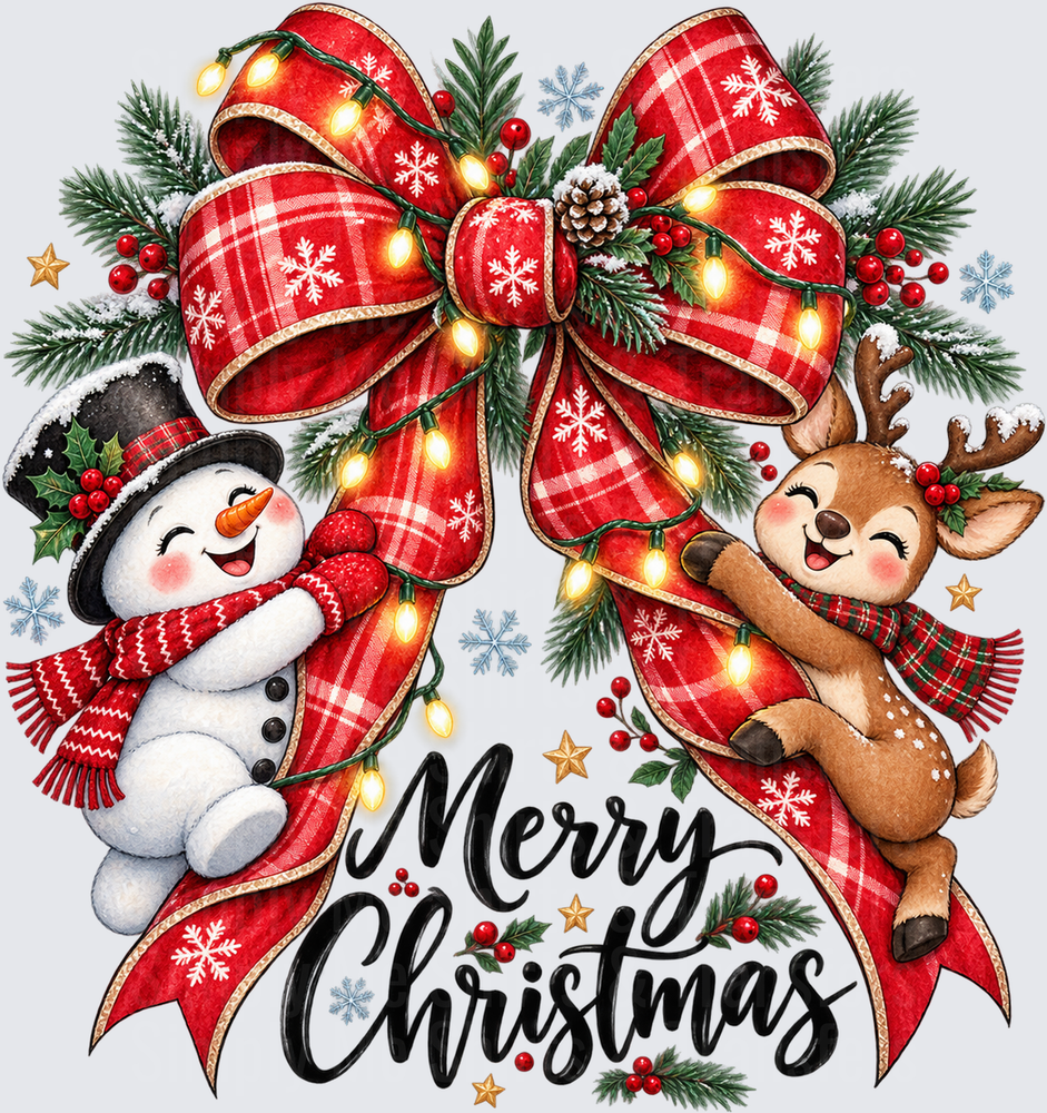 Merry Christmas Snowman and Reindeer