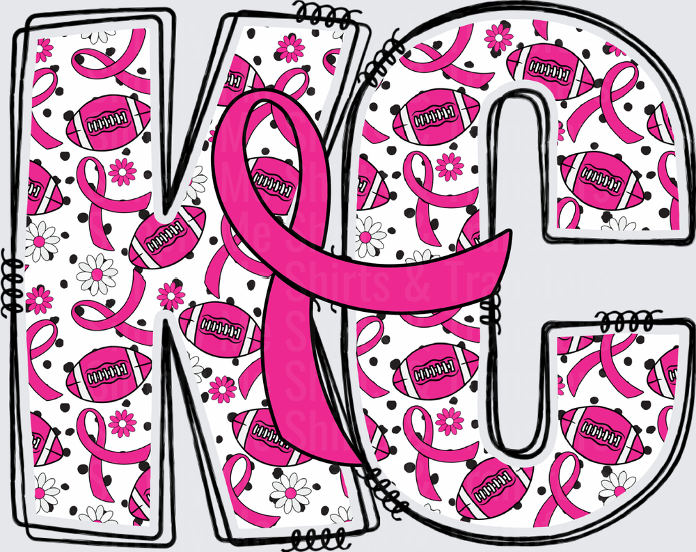 Pink Ribbon Football Cancer Awareness Mom Design