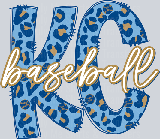 KC Baseball Leopard Blue