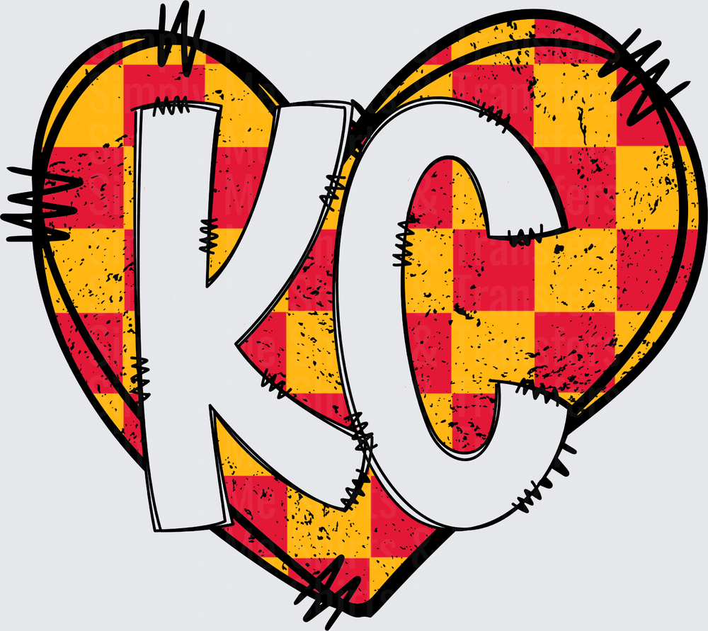 KO Heart Shaped Boxing Gloves Red and Yellow Distressed Design