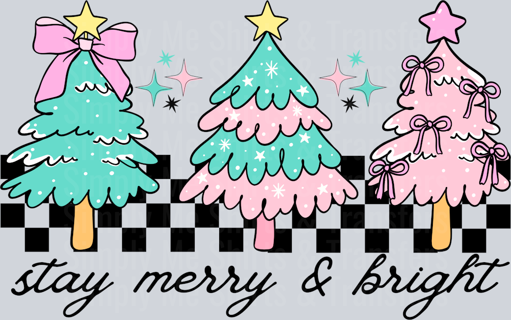 Stay merry and bright preppy Xmas trees hwds