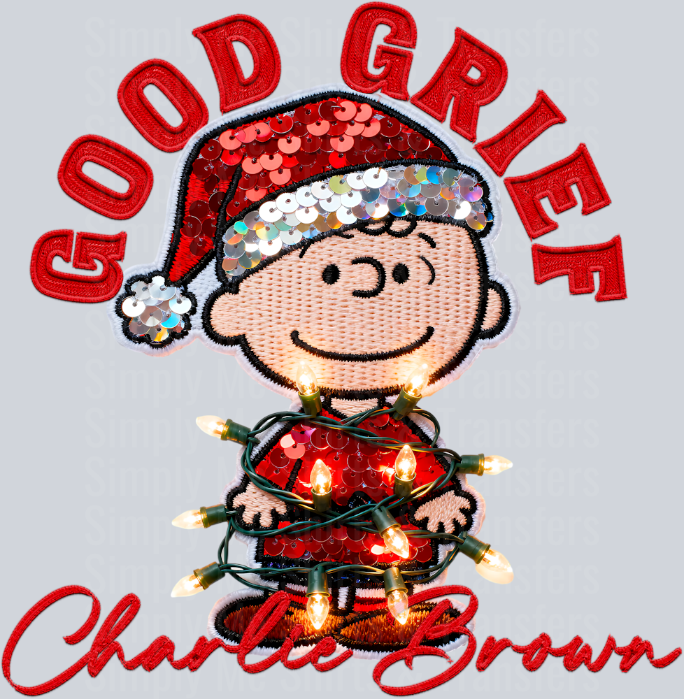 Good grief Charlie Brown faux sequin