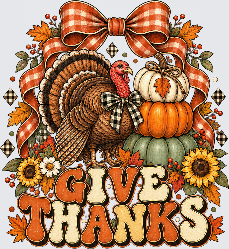 Give Thanks Pumpkin and Turkey