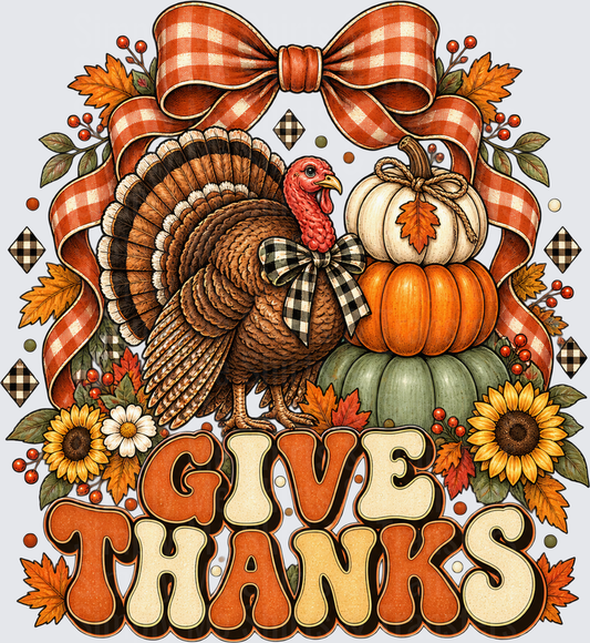Give Thanks Pumpkin and Turkey