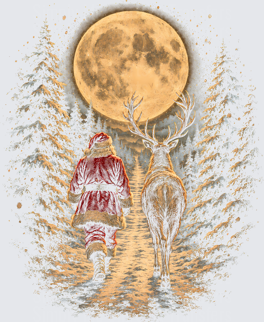 Santa and Reindeer Walking