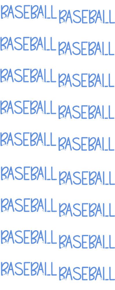 Blue Baseball Text Pattern Repeat Design