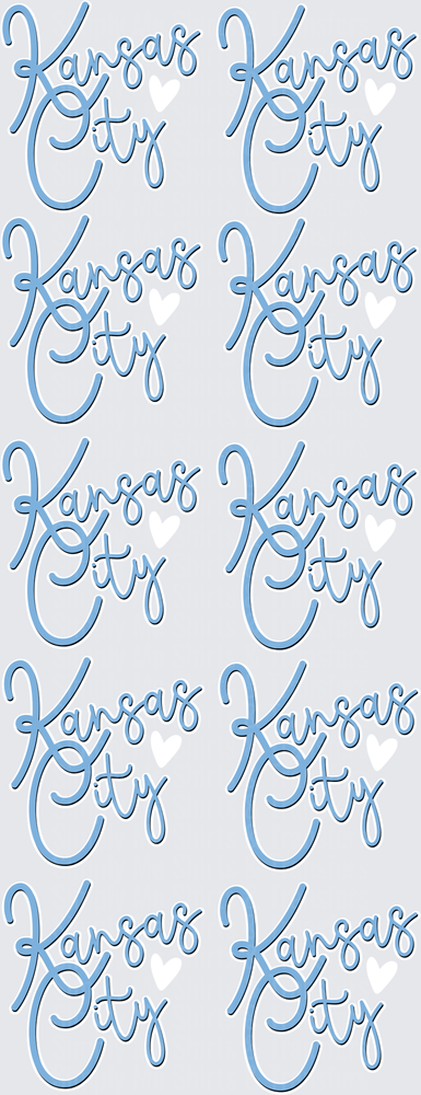 Kansas City Blue Script Lettering Pattern