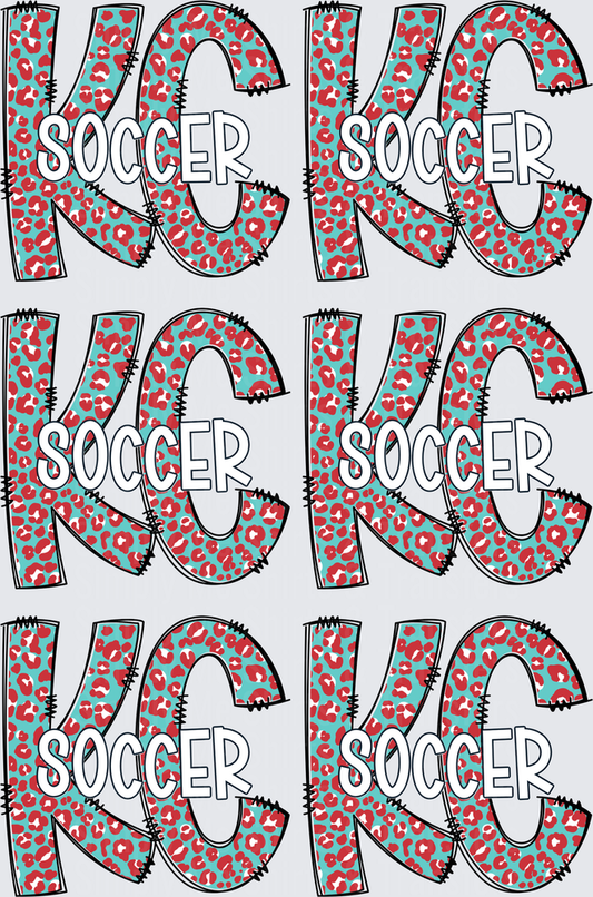 Soccer Mom Leopard Print Letters with Distressed Texture