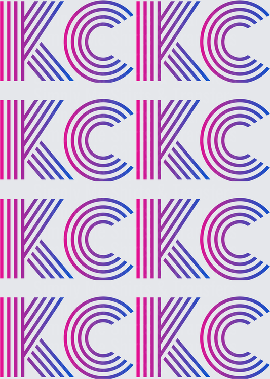 Retro Purple Pink Gradient Striped Typography Pattern