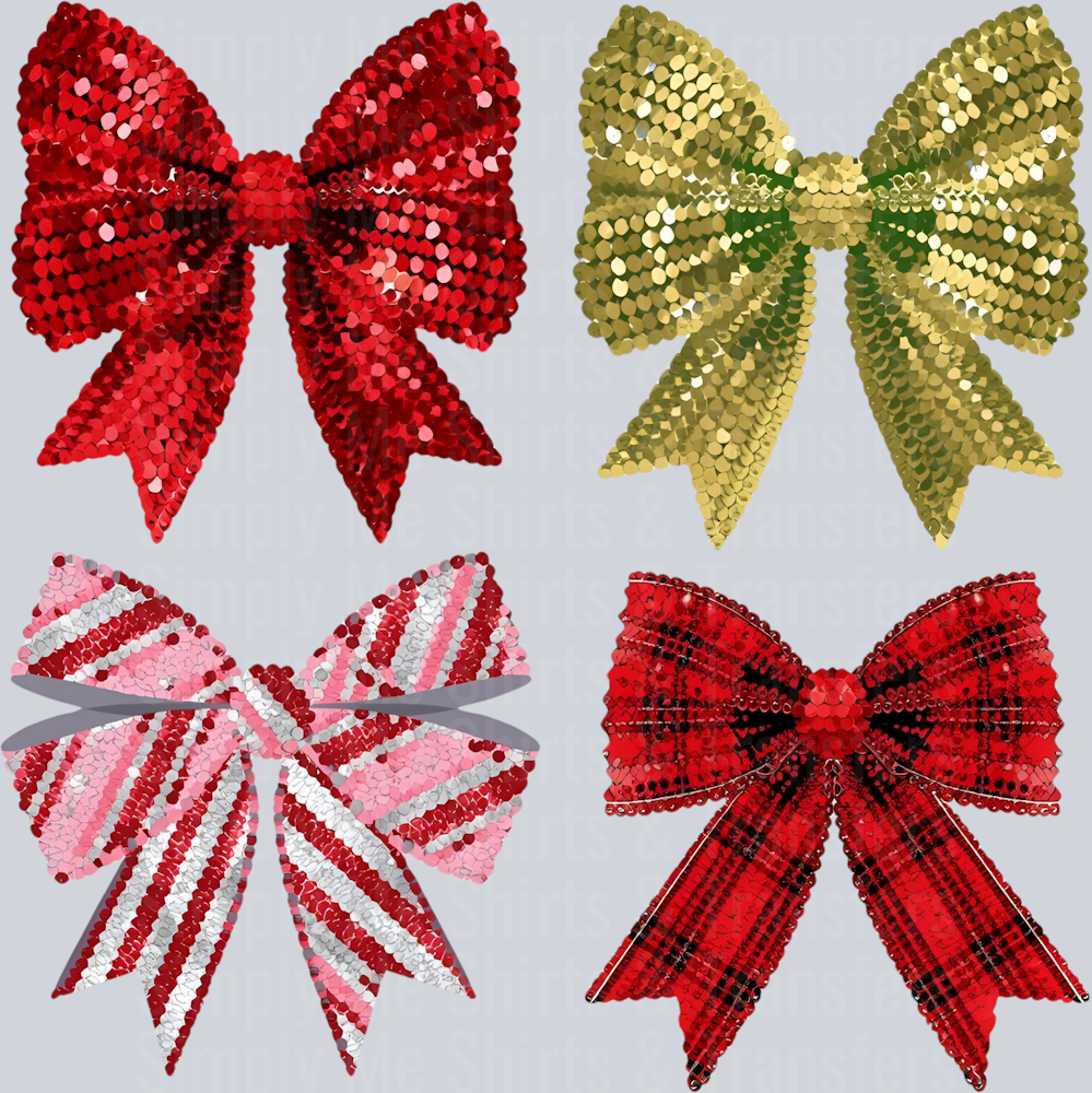 CHRISTMAS SEQUIN BOW COLLAGE