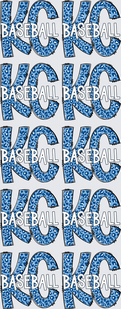 KC Baseball Blue Leopard Print Pattern
