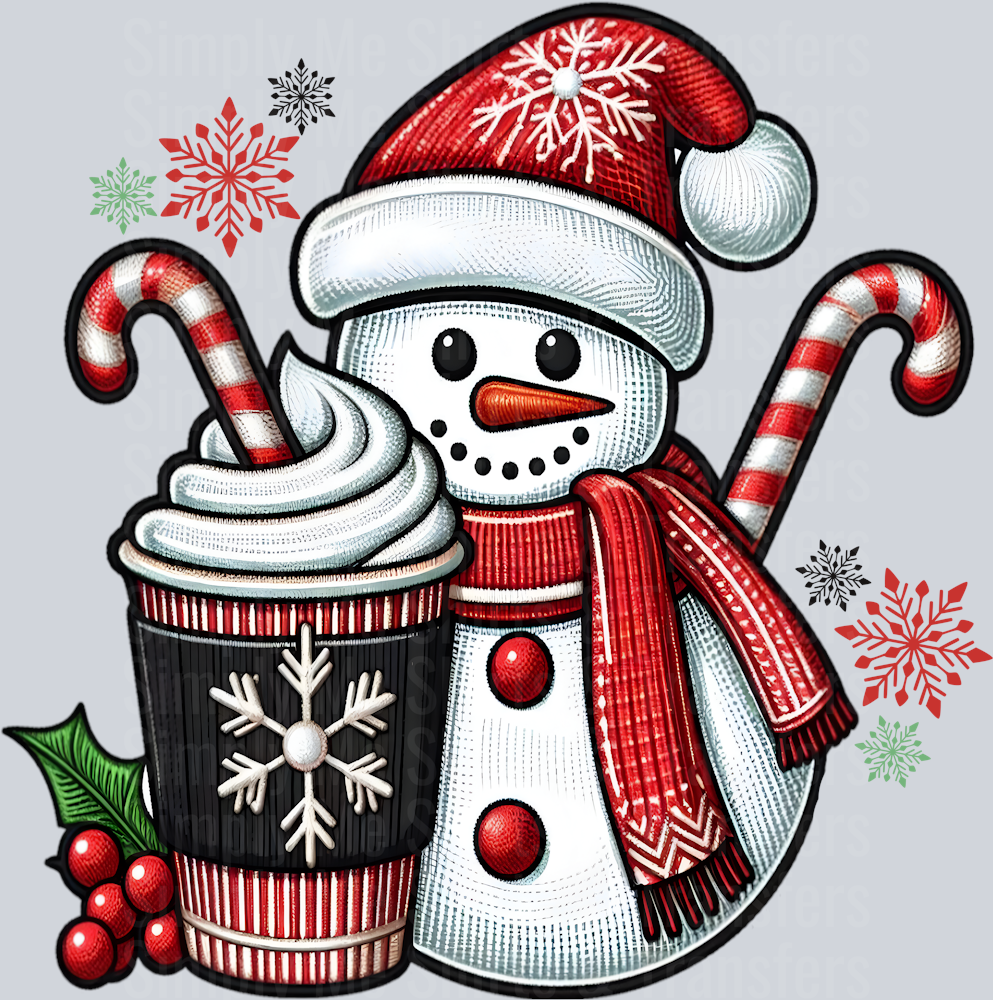 CHRISTMAS COFFEE SNOWMAN CANDY CANE