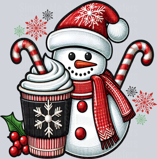 CHRISTMAS COFFEE SNOWMAN CANDY CANE