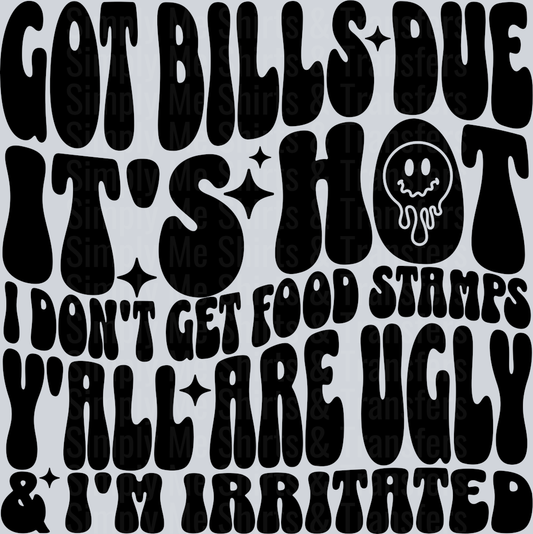 got bills due its hot hwds