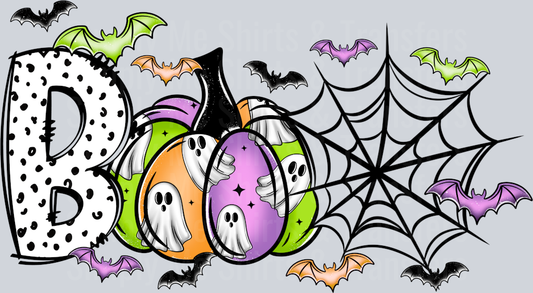 Boo bright bats and pumpkin