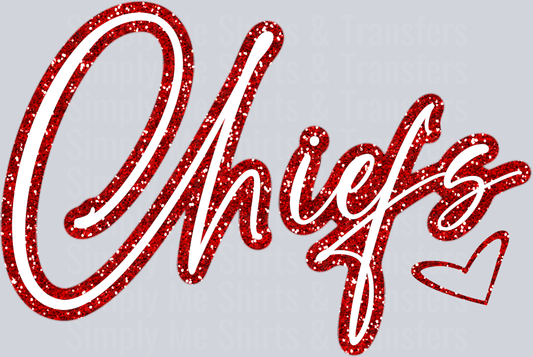 Chiefs Glitter Heart