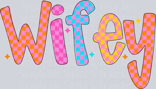 WIFEY CHECKERED DOODLE