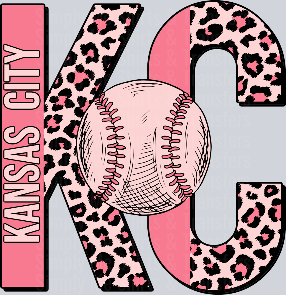 KC BASEBALL PINK LEOPARD