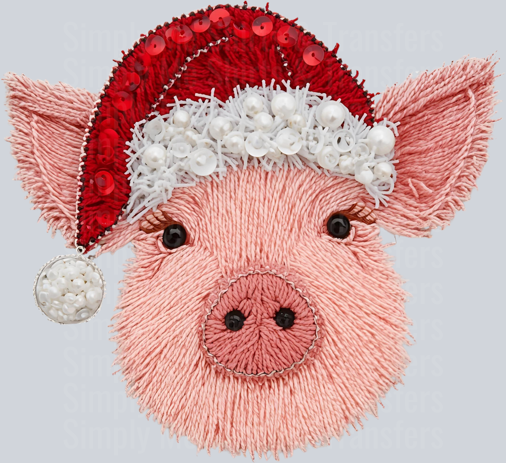 CHRISTMAS PIG FAUX YARN