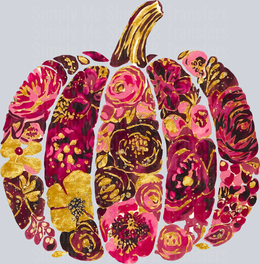 MaroonAndGoldFloralPumpkin