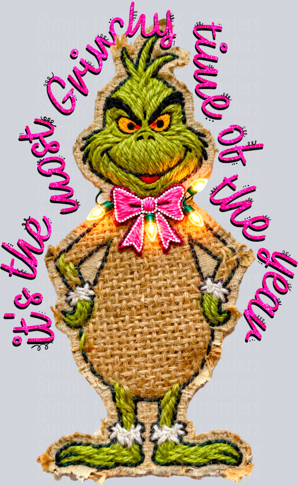It’s the most grinchy time of the year faux burlap HWDS