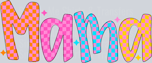MAMA COLORFUL CHECKERED DOODLE