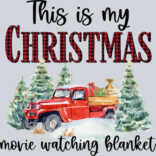 christmas farm truck blanket