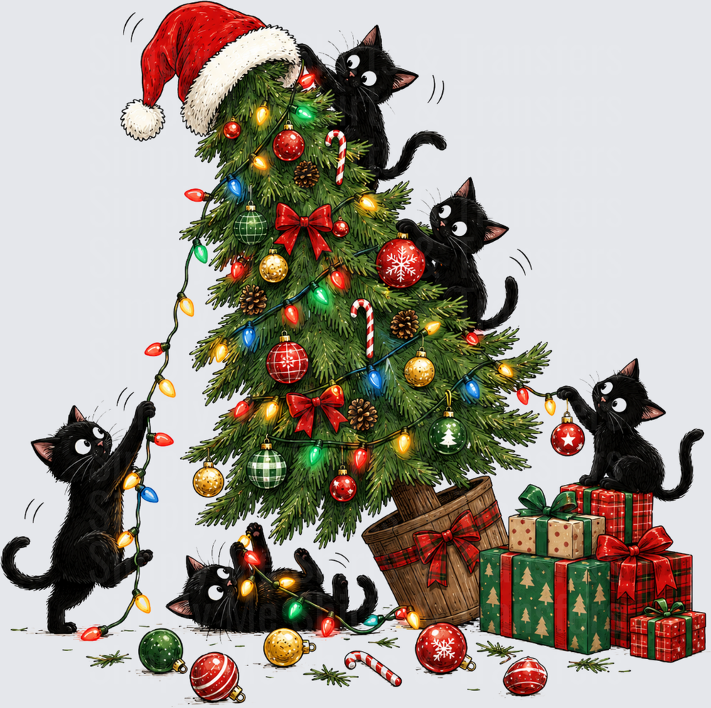 Black Cat Christmas Tree