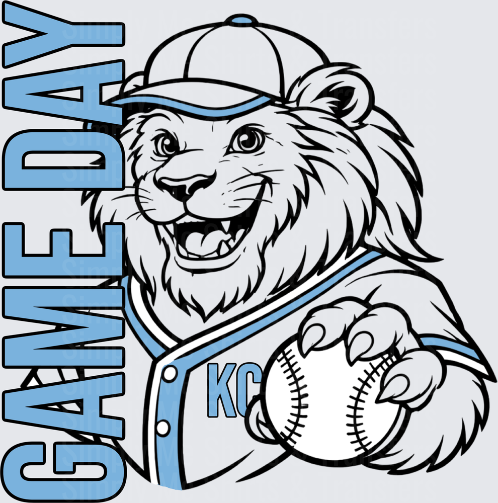 Kansas City Lions Mascot Baseball Game Day Design