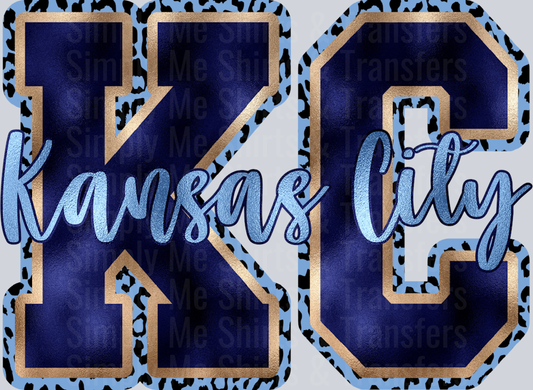 Blue KC Leopard Foil