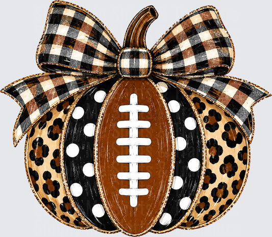Polka Dot and Leopard Football Pumpkin