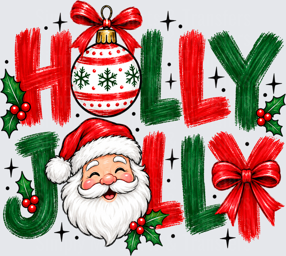 Holly Jolly Santa Ornament