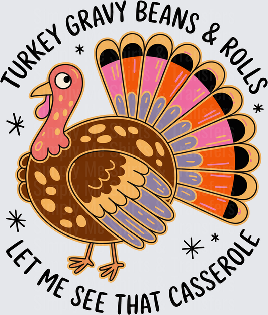 Turkey Gravy Beans And Rolls Let Me See Colorful Coquette