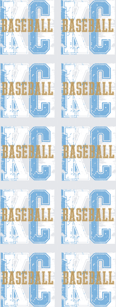 Vintage Blue Letter C Baseball Typography Pattern