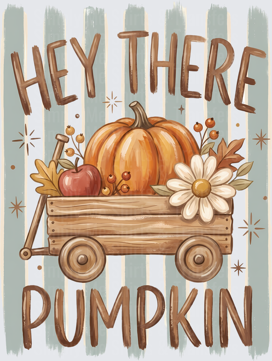 Green Striped Hey There Pumpkin