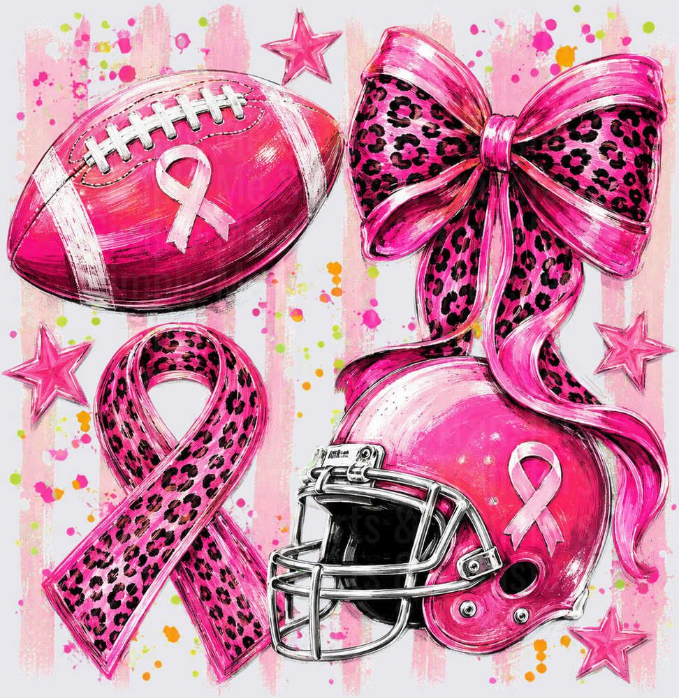 Breast Cancer Bow and Helmet