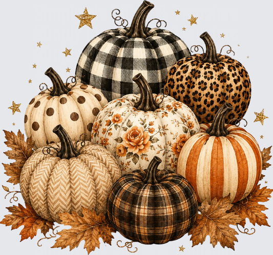 Leopard and Gingham Pumpkin