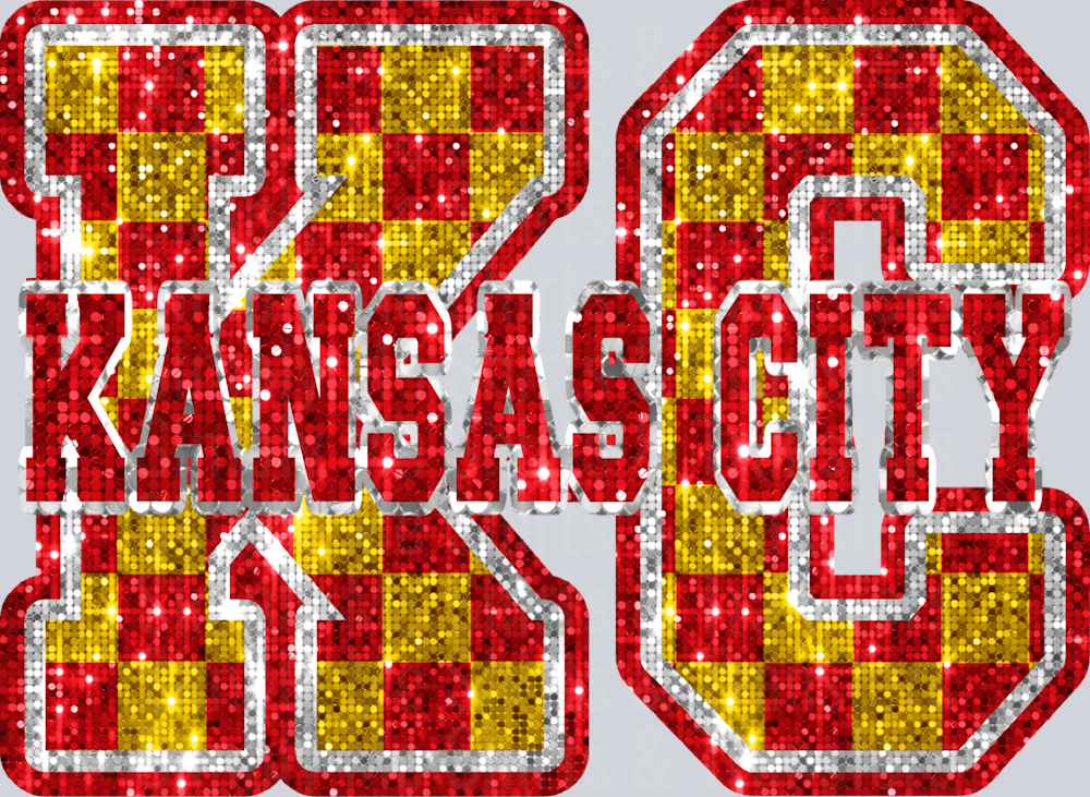 Red KC Sparkle Check