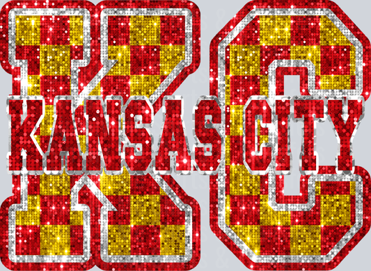Red KC Sparkle Check