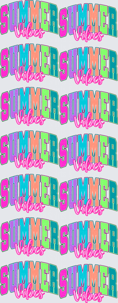 Summer Vibes Colorful Rainbow Gradient Typography Design
