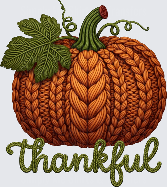 Faux Yarn Thankful Pumpkin