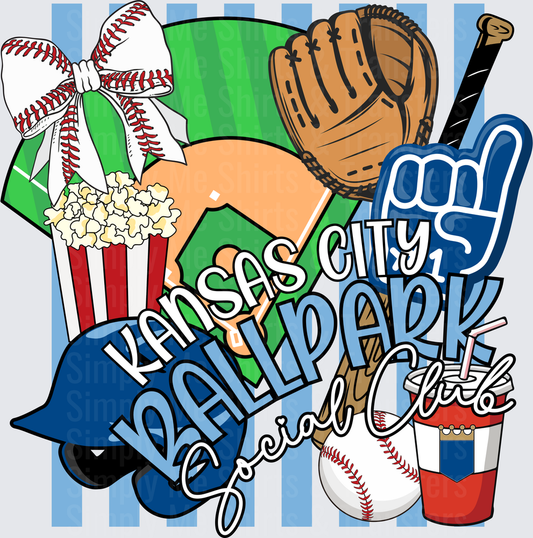 Kansas City Baseball Park Collage with Foam Finger and Snacks