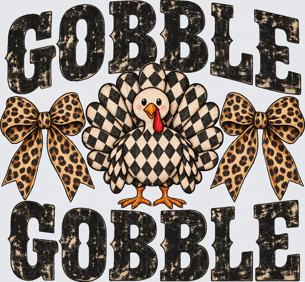 Distressed Gobble Leopard Bows
