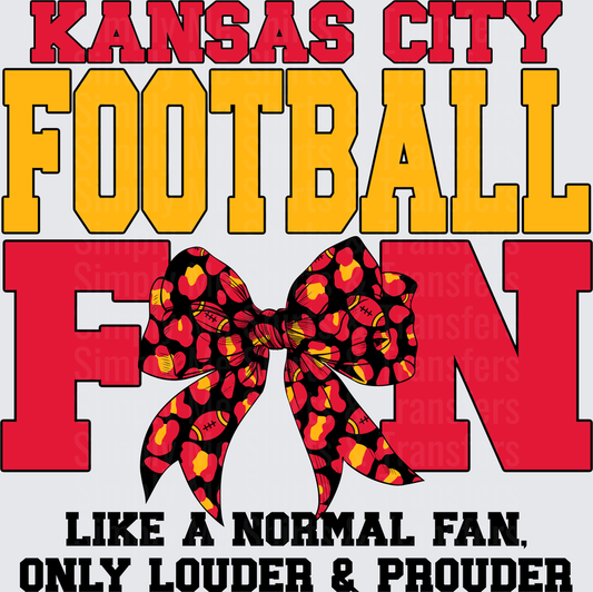 Kansas City Football Fan Like A Normal Fan Only Louder & Prouder with Floral Bow