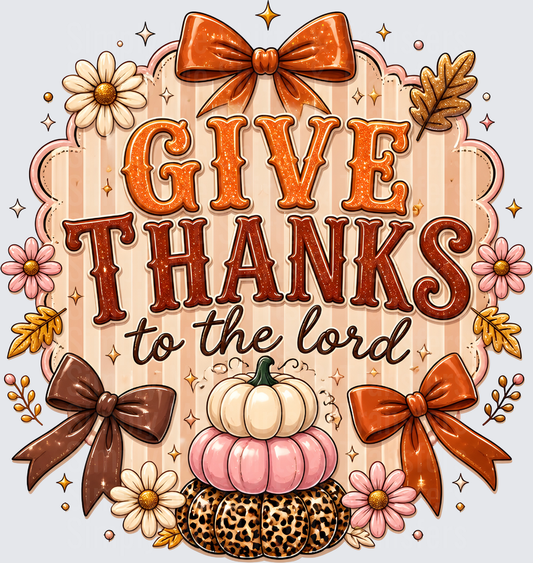 Give Thanks Stacked Pumpkins