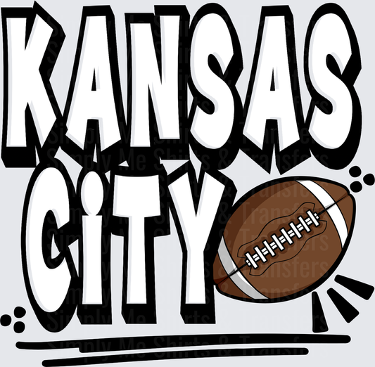 Kansas City Football Typography Design with Football Graphic