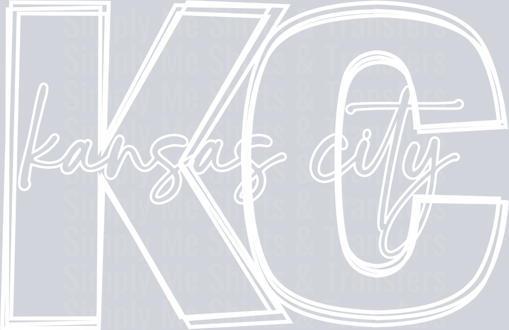 Kc Simple Outline Outline KC White – Simply Me Shirts & Transfers