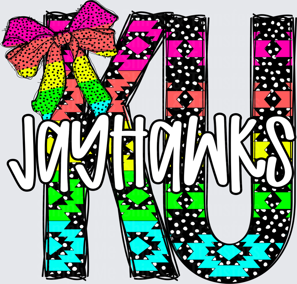 Joyful Thanks YOU Rainbow Polka Dot Bow Gratitude Design